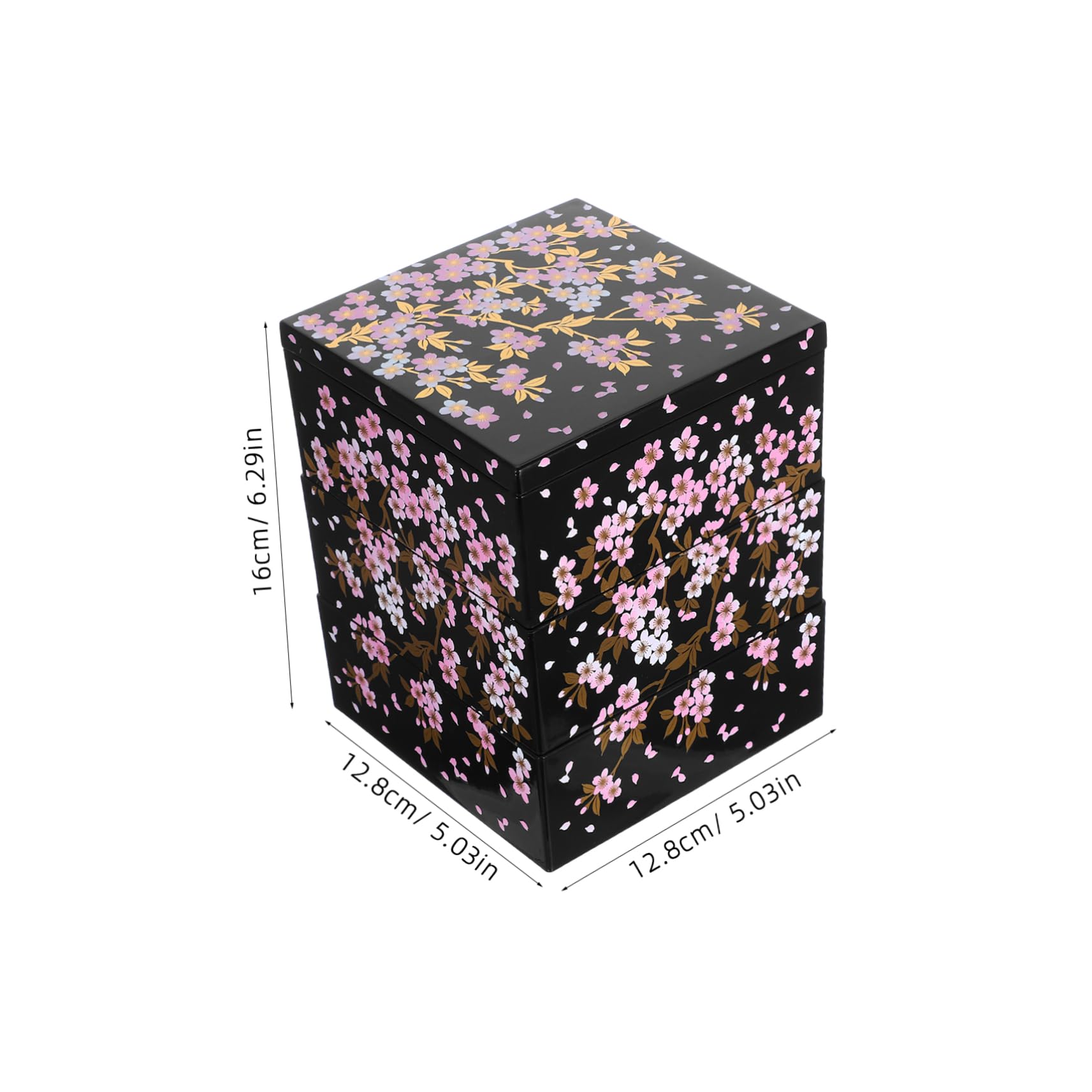 Alipis Boîte Bento Japonaise à Trois Niveaux Fleurs de Cerisier
