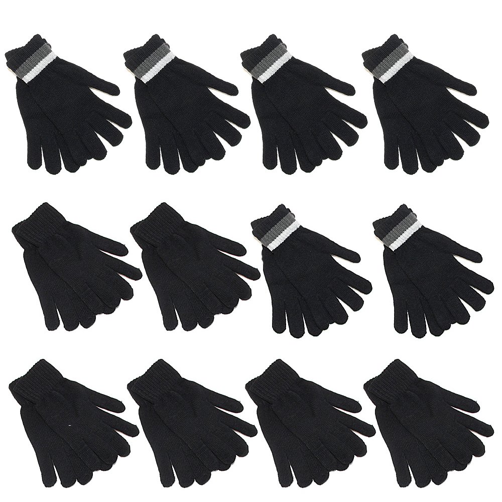 Gelante 12 Pairs Knitted Magic Stretch Winter Gloves