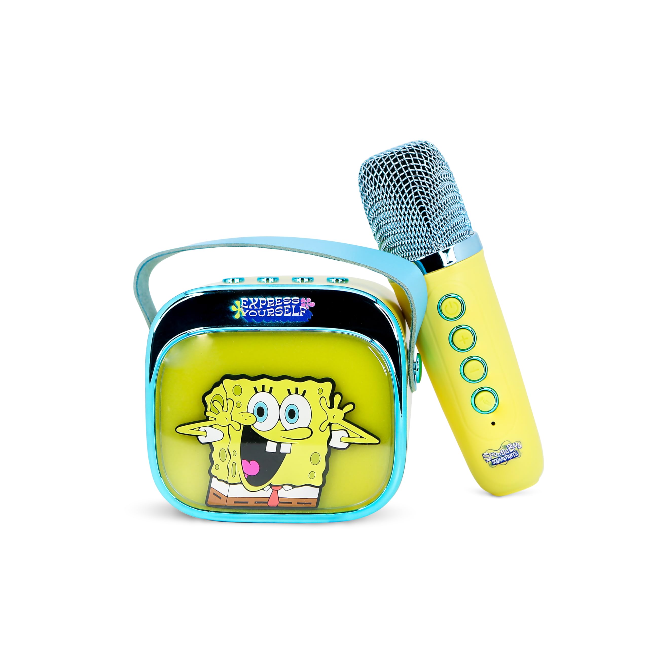 WIRELESS Karaoke Speaker with Microphone and LED Lights SpongeBob Compatible with Any Bluetooth Sound Source - Image 3