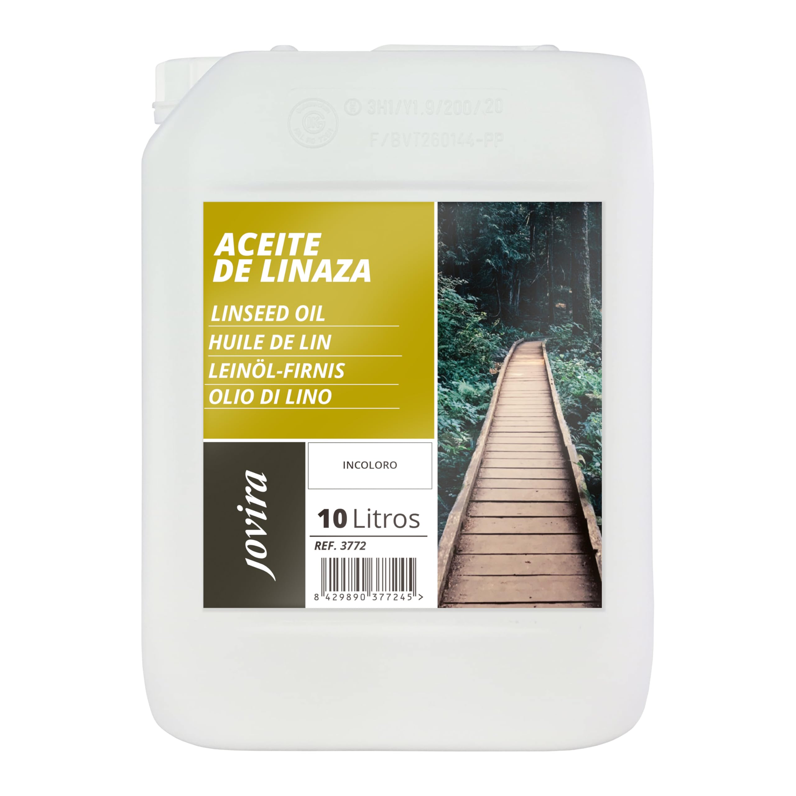 JOVIRA PINTURAS Huile de Lin 10 L (100% PURE NATURELLE) Protection, nutrition et entretien du bois. (10 Litres)