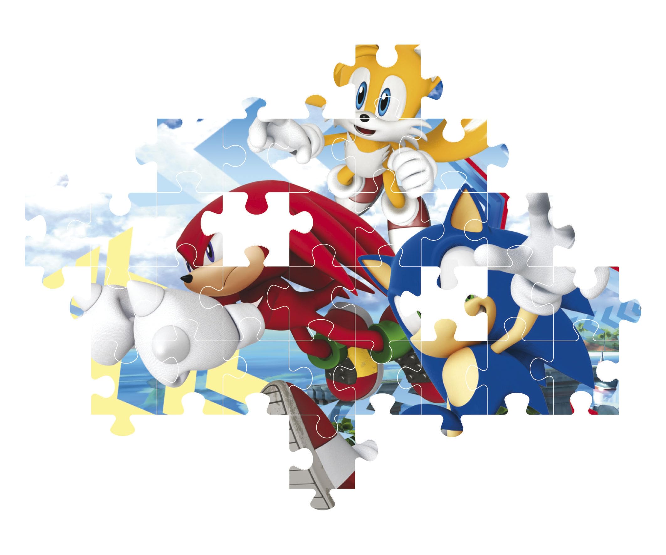 Clementoni - 27267 - Supercolor Puzzle - Sonic - 104 Elementów, Puzzle Dla Dzieci 6 Lat, Wysokiej Jakości Nadruku, Made In Italy