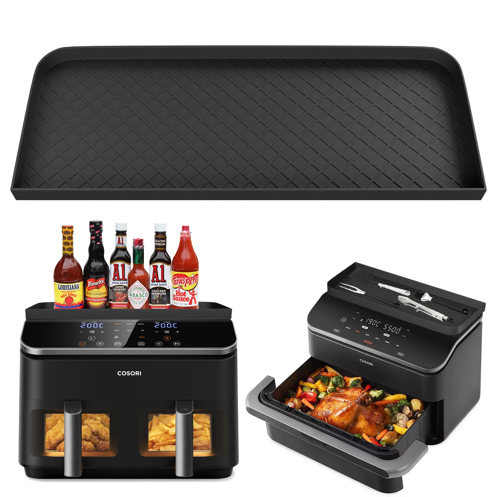 Étagère De Rangement En Silicone Multifonction Accessoires Compartiments Caf R901 Aeu