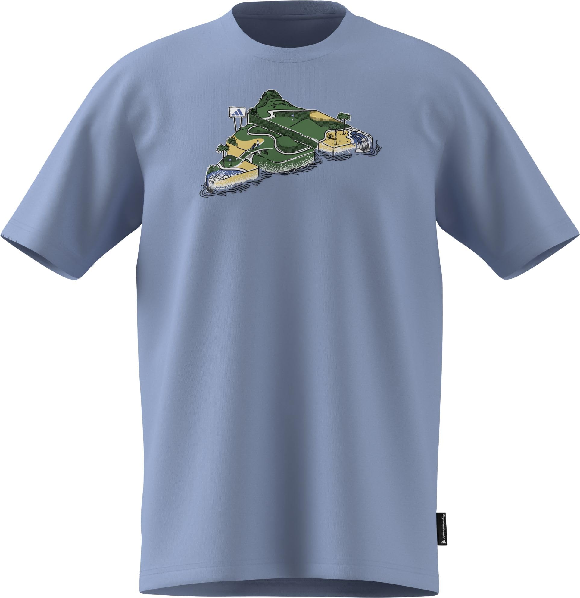 adidas Men's Novelty MINI Graphic T-Shirt, Glow Blue, XL