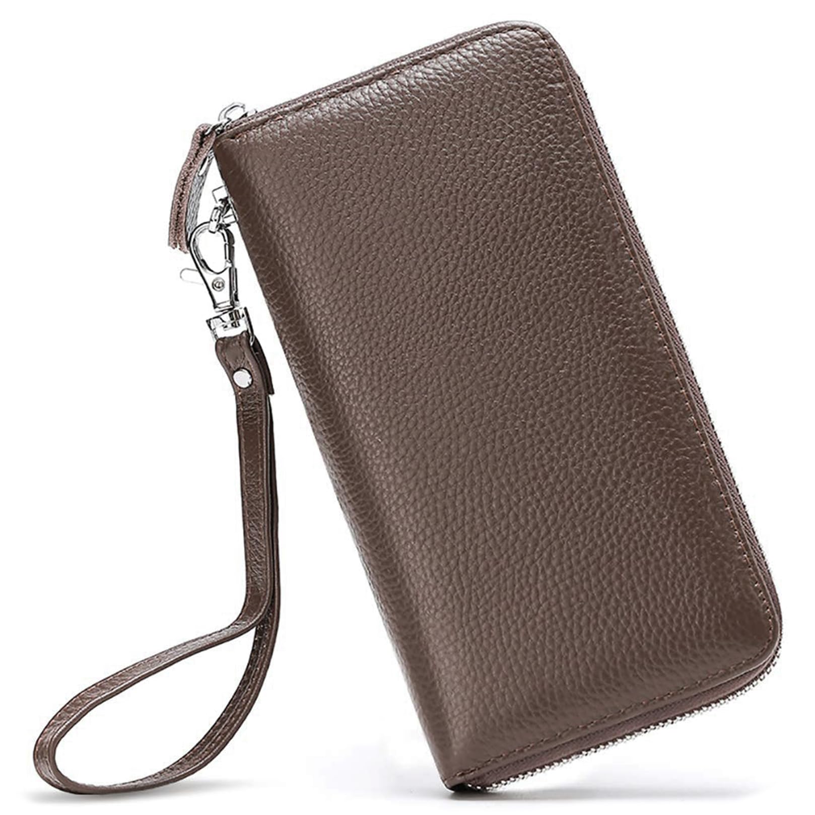 Moflycom Womens Wallet RFID Blocking Genuine Leather Zip Around Wallet Clutch Wristlet Travel Long Purse for Women