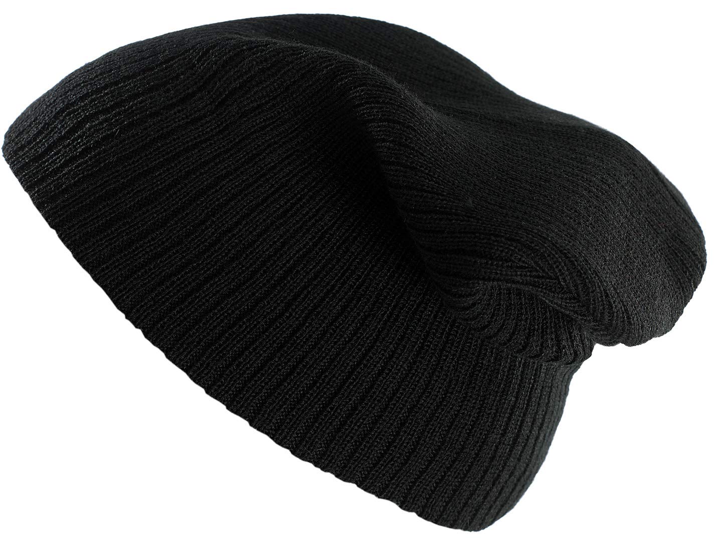 4Sold Unisex Black Slouch Winter Beanie Hat Plain Beanie Ski Winter Hat Design In Uk (Black)