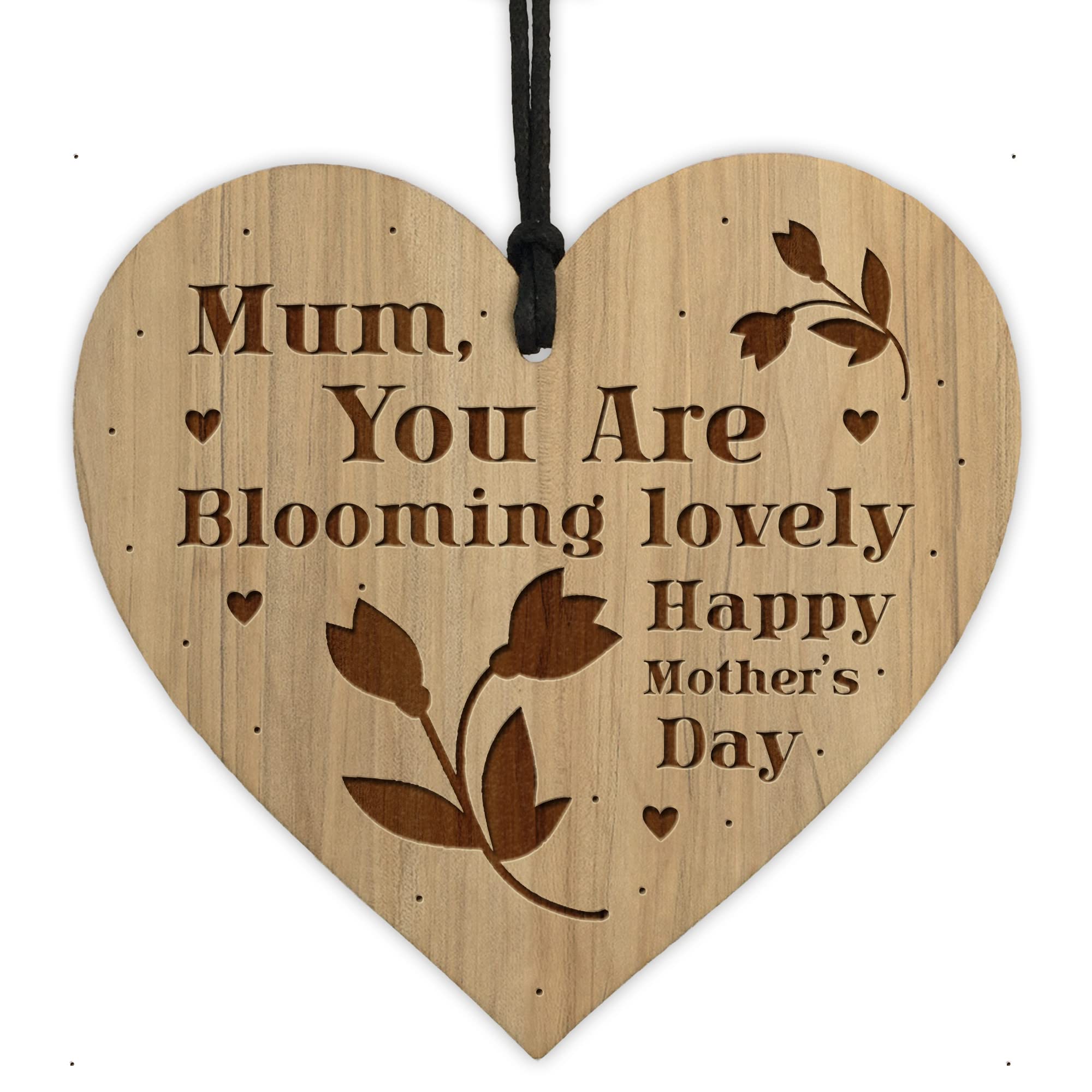Red Ocean Mothers Day Gift Engraved Heart Blooming Lovely Mum Gift From Daughter Son