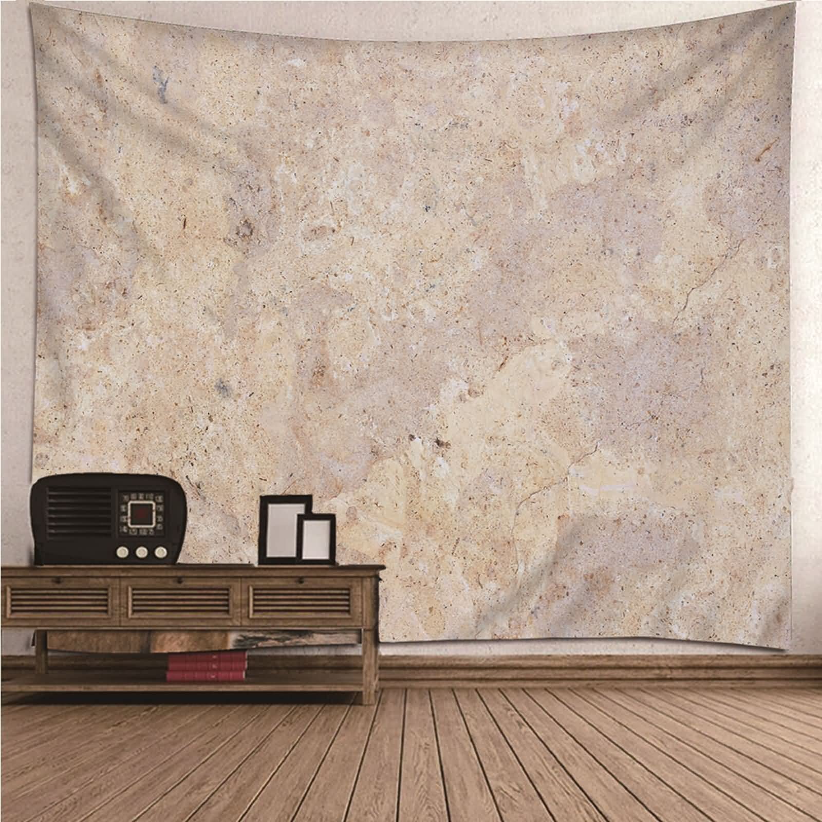 Tapiz Tela 260x240CM,Patrón de Mármol Tapiz de Tela Pared Poliéster Beige