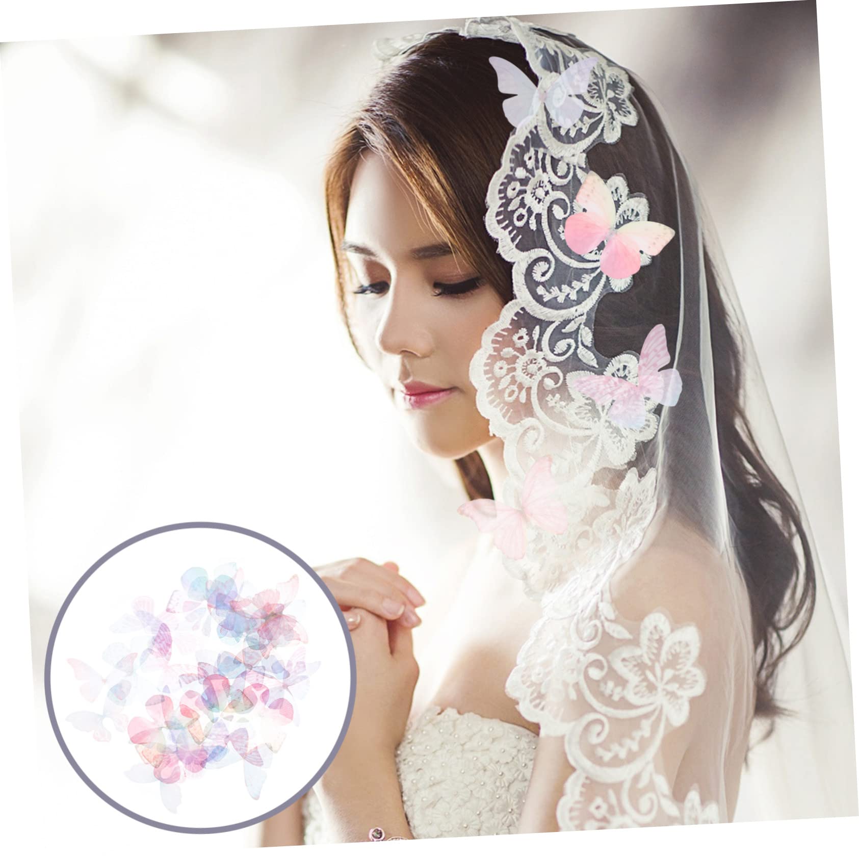 NUOBESTY 400stücke Organza Schmetterlinge Dekorative Applikationen Für Hochzeiten Bastelarbeiten Kleideraccessoires Farben Zufällig Für Kreative Projekte