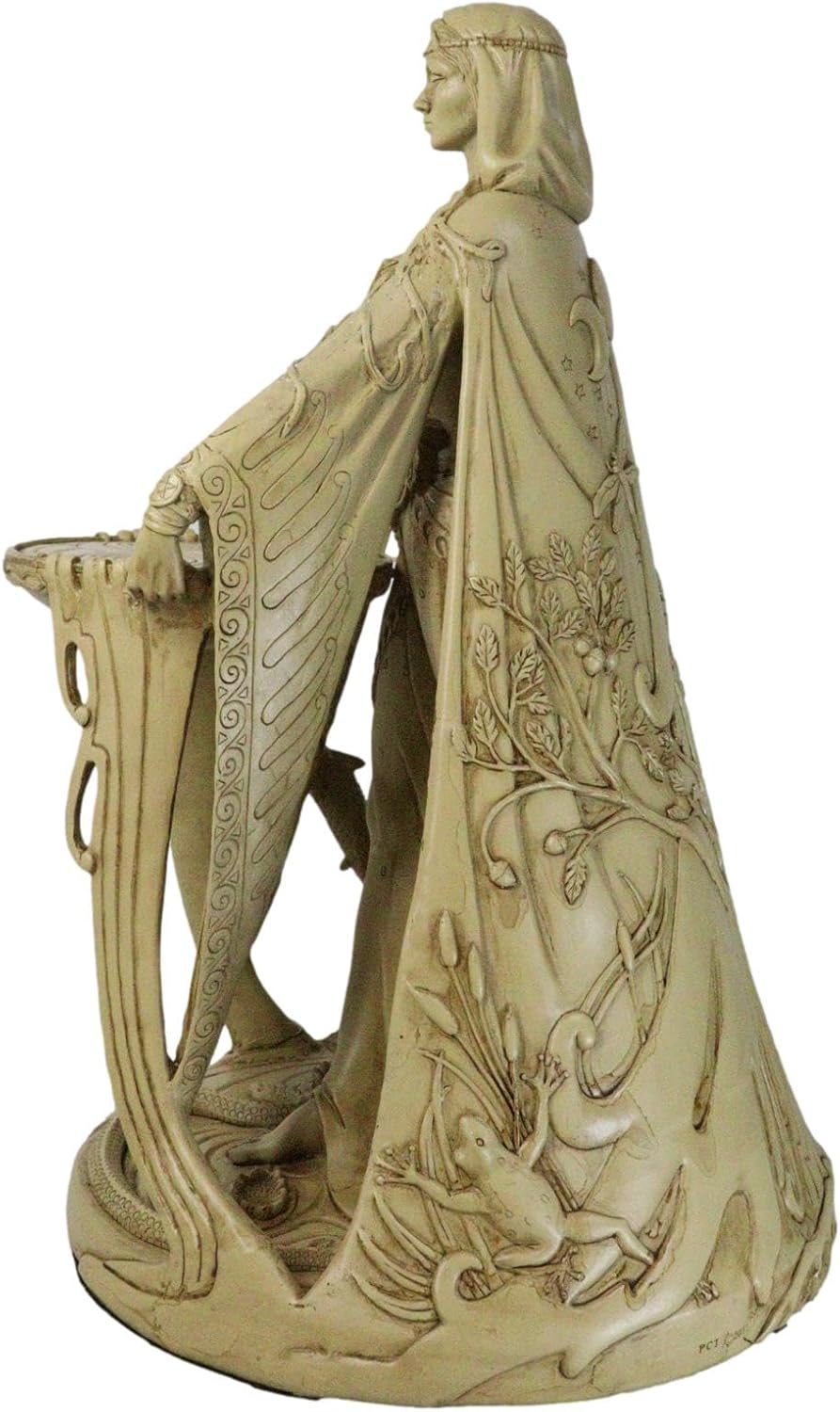 Ebros Gift Celtic Irish Triple Goddess Mother of All Gods Danu 15.5" Tall Statue in Faux Wooden Finish Dana Don Cosmic Divine Wisdom Wealth Energy Cycle of Life Wiccan Home Decor