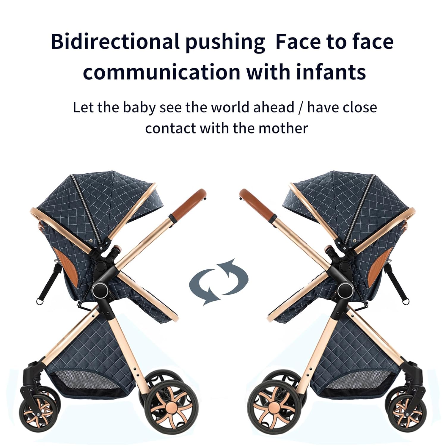 MoLi 2 in 1 Baby Bassinet Stroller, Convertible Foldable Standard Stroller, Reversible Pushchair Infant Buggy Carriage, Portable High Landscape Pram for Toddler Newborn, Aluminum Alloy (2USV9-PINK)