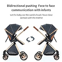 Vista 4 de MoLi 2 in 1 Baby Bassinet Stroller, Convertible Foldable Standard Stroller, Reversible Pushchair Infant Buggy Carriage, Portable High Landscape Pram