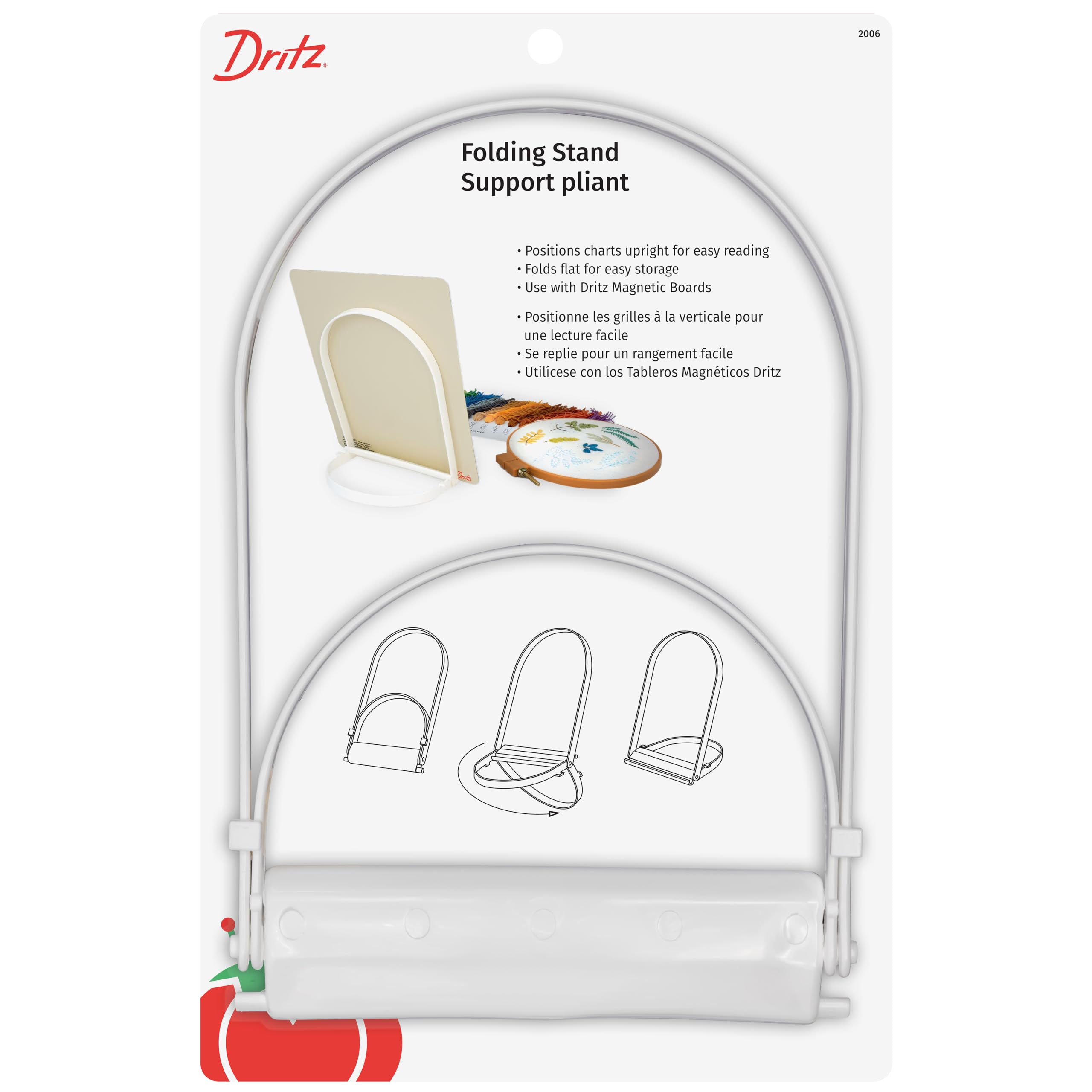 Soporte plegable blanco Dritz, el accesorio ideal para tu mesa de costura