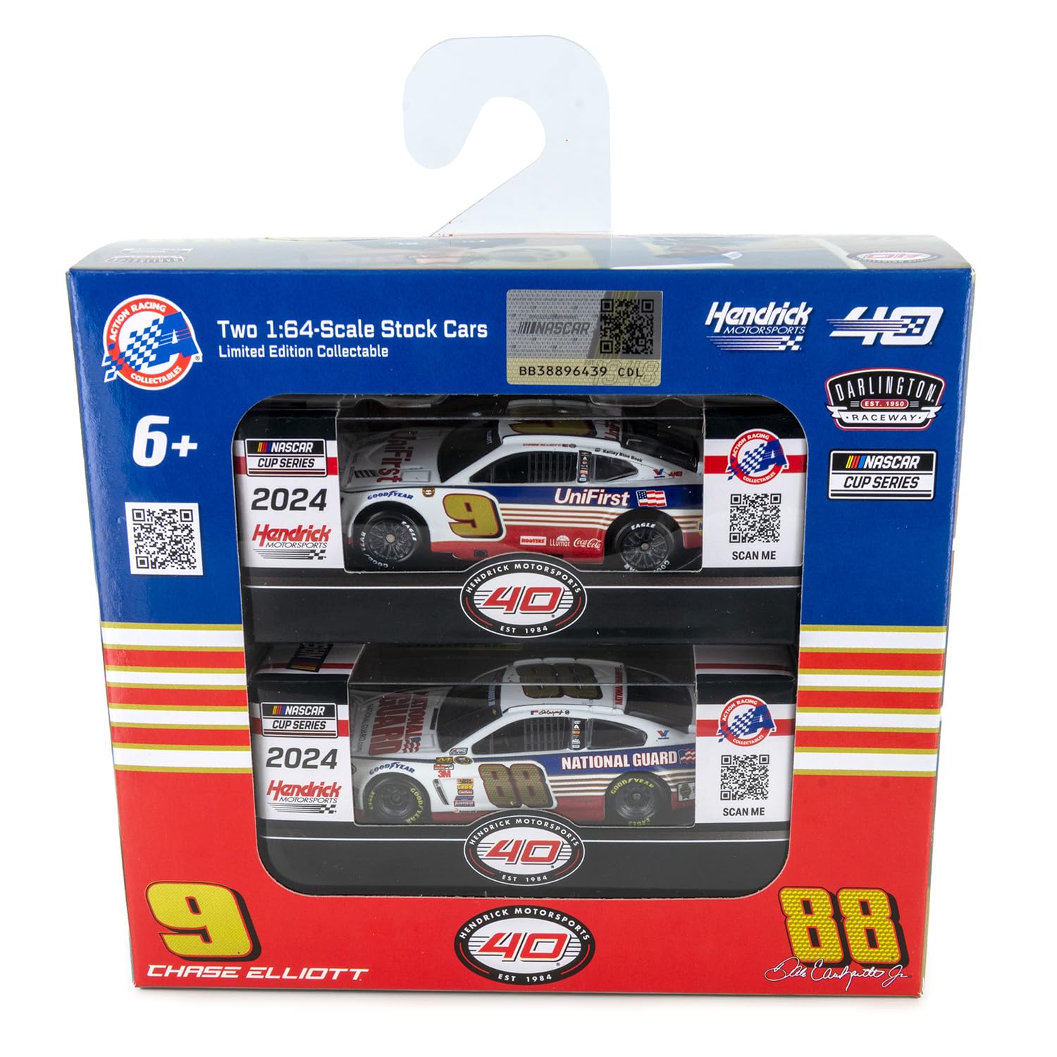 Lionel RacingChase Elliott/Dale Earnhardt Jr 2024 Darlington Throwback 2-Car Diecast Set 1:64 Scale