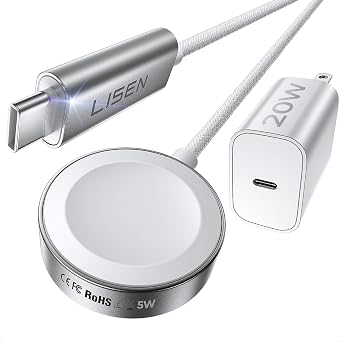 LISEN for Apple Watch Charger Fast Charging USB C Series 11 20W+5W[30mins=80% Charged] iPhone Watch iWatch Charger Fast Charging [3.3FT] for iWatch Ultra 3/2 Series 11 10 9 8 7 Apple Watch Accessories