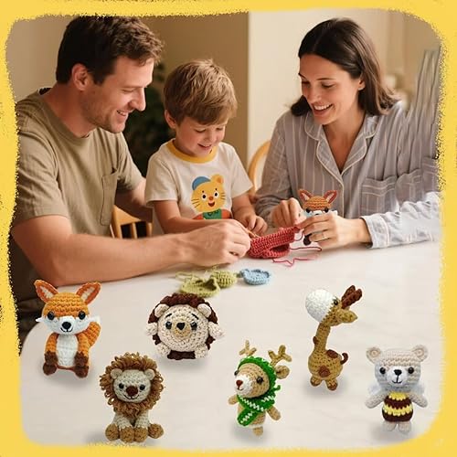 Miniatura 5 de Lucky - Kit de ganchillo de 6 piezas para principiantes, manualidades para niños y padres e hijos, gran regalo para amantes del ganchillo, kits de