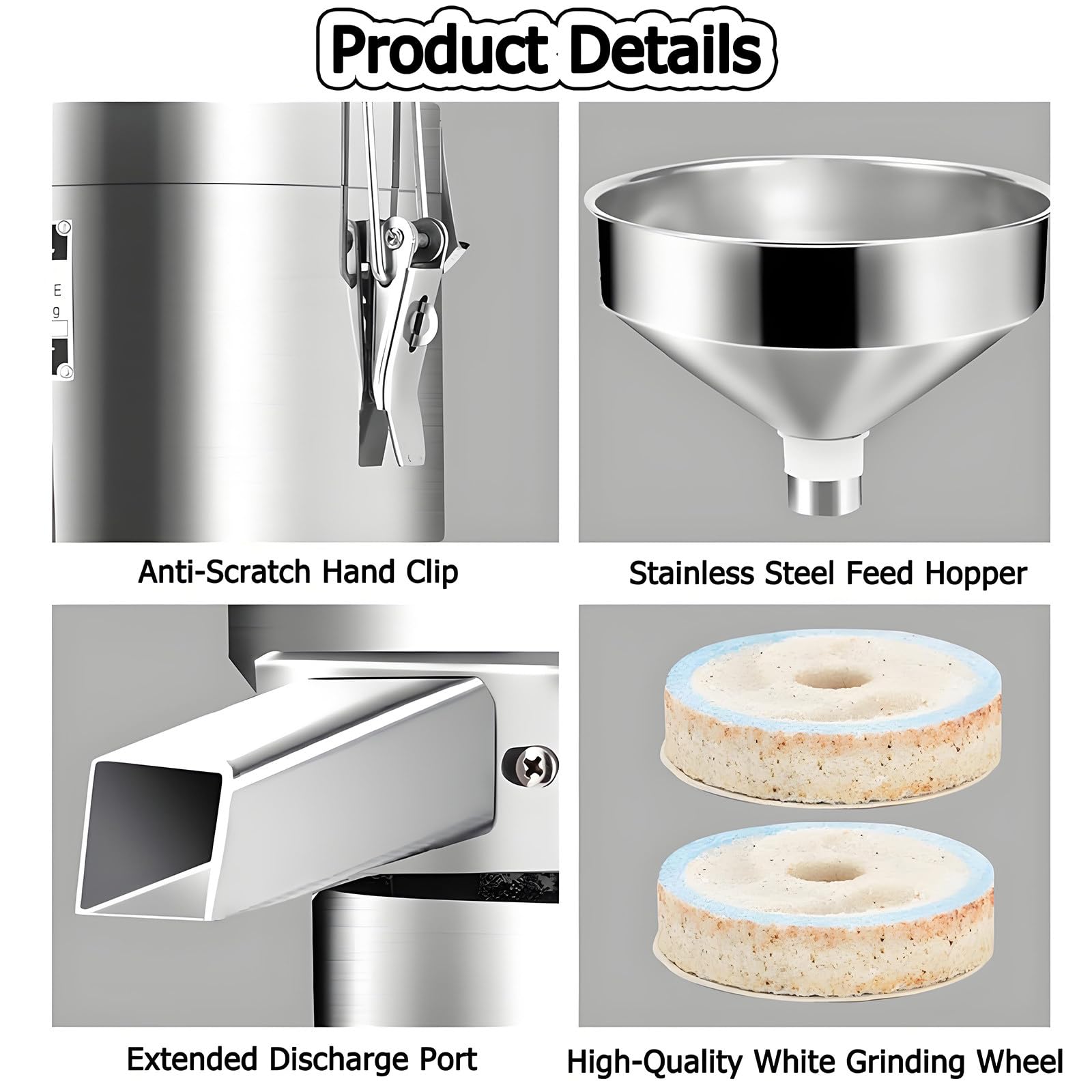 Erdnuss-Sesam-Mahlmaschine, Edelstahl-Erdnussbutter-Maschine, Home/Commercial Grinder für Erdnuss, Cashew-Nuss, Sesam - 15 kg/h Kapazität