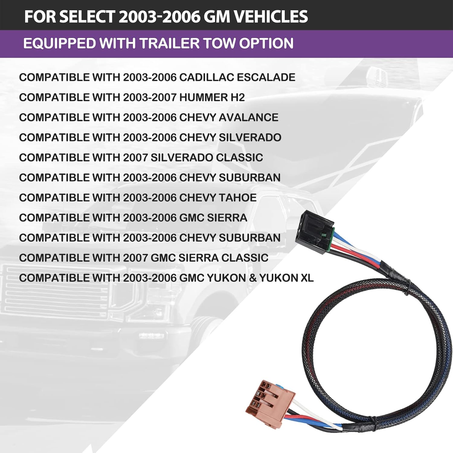 MECMO 2003-2006 GM Brake Controls Adapter + Multi-Tow 4 to 7 Pin and 4 Flat Trailer Adapter Kit