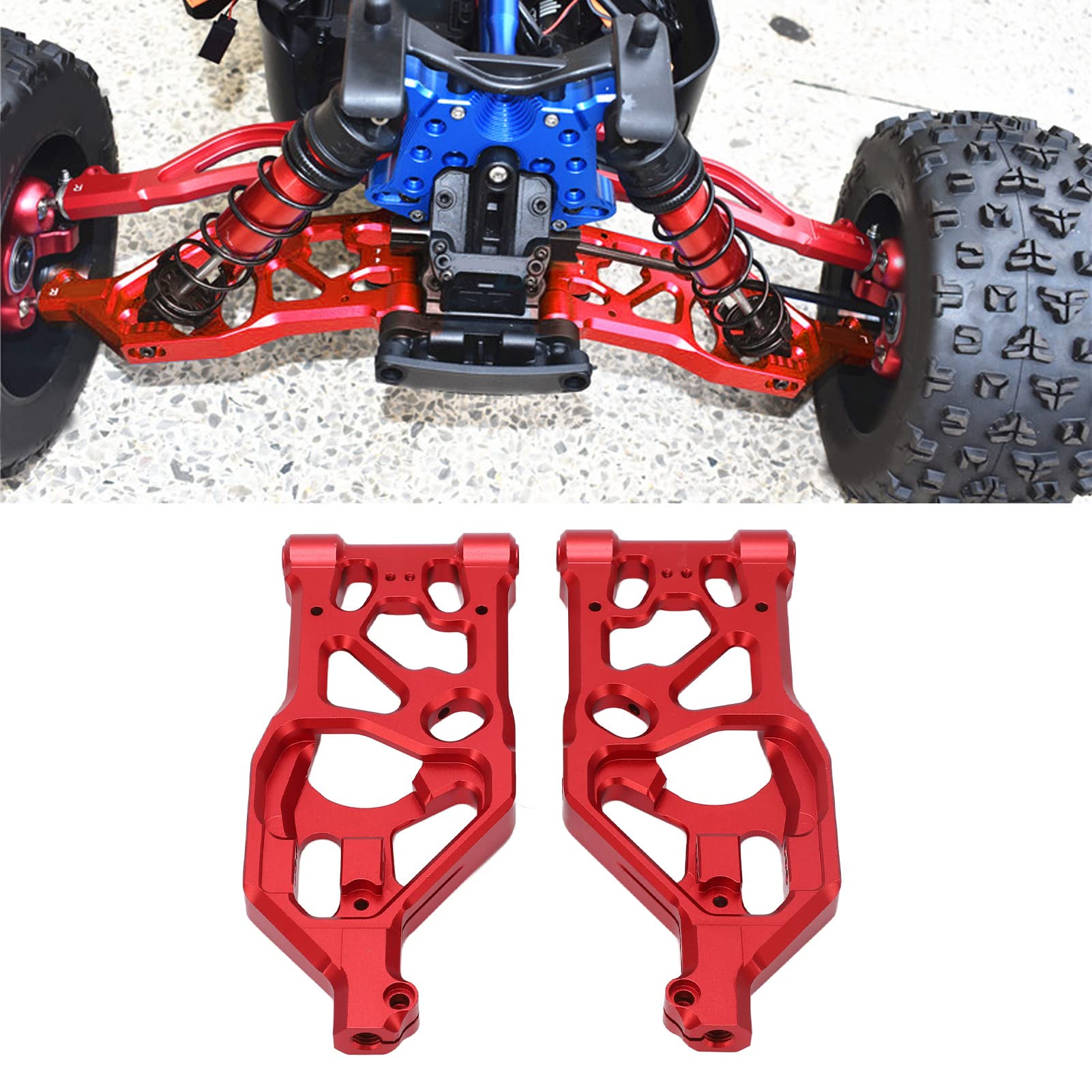 Przednie Wahacze ze Stopu Aluminium RC, Trwałe Wahacze, Poprawa Wydajności dla 1/5, Lekka Konstrukcja, 2 Jednostki (Czerwony)