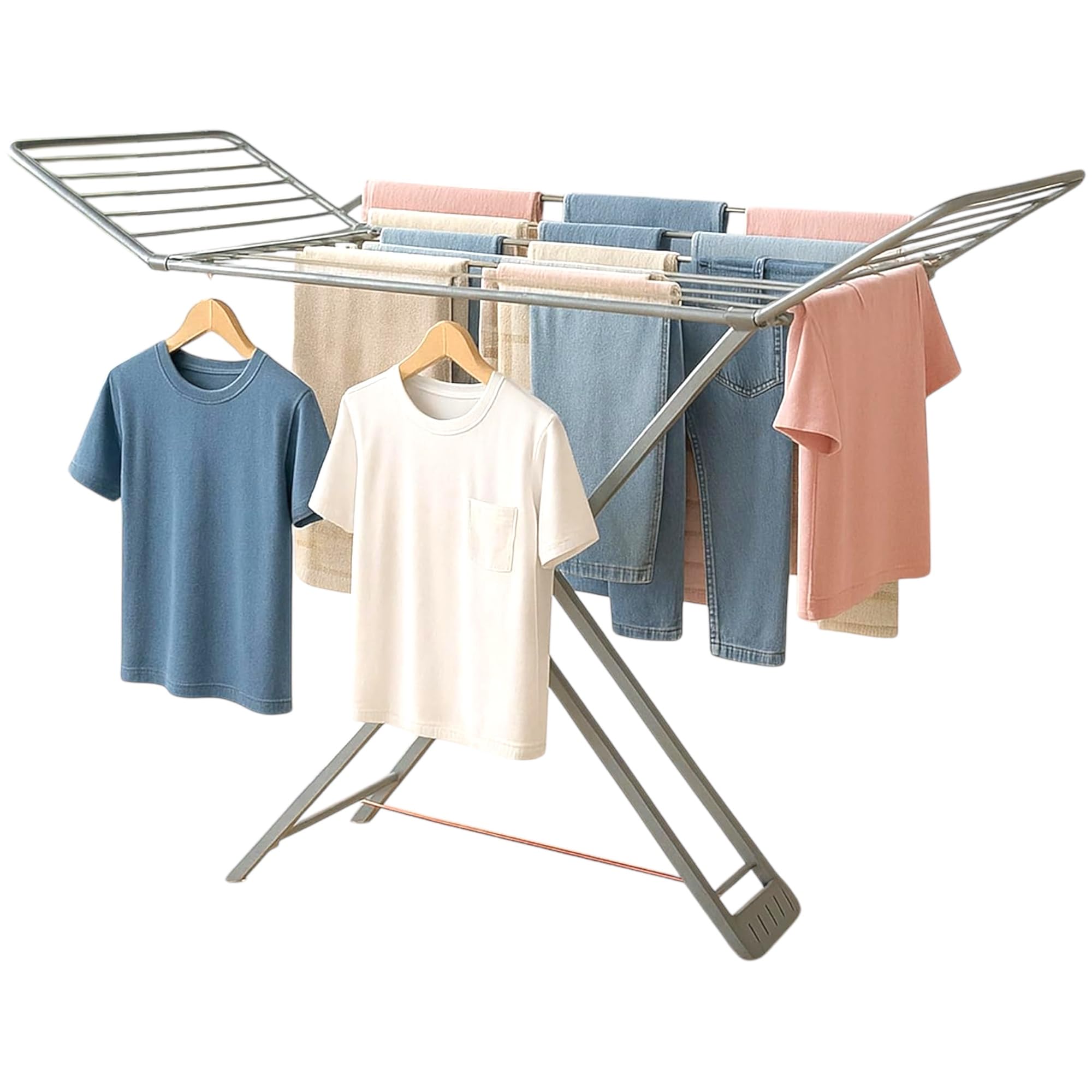TIENDA EURASIA – Tendedero Plegable | Material Resina | Color Gris Claro | Superficie de Tendido 20 Metros | con Bloqueo de Seguridad | Medidas 55x180x108 cm