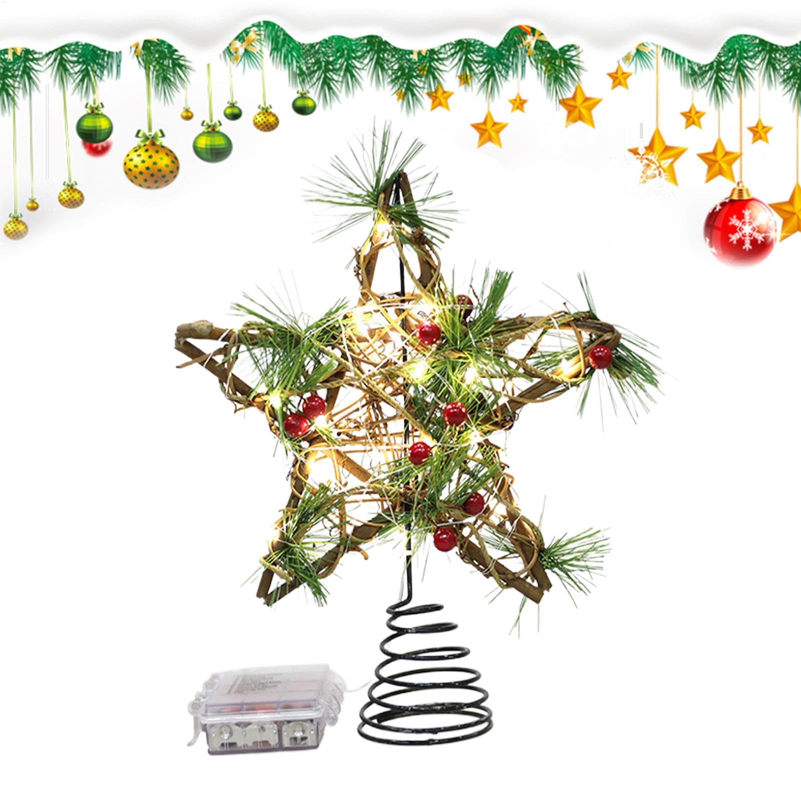 Estrella LED para árbol de Navidad con luz cálida a pilas