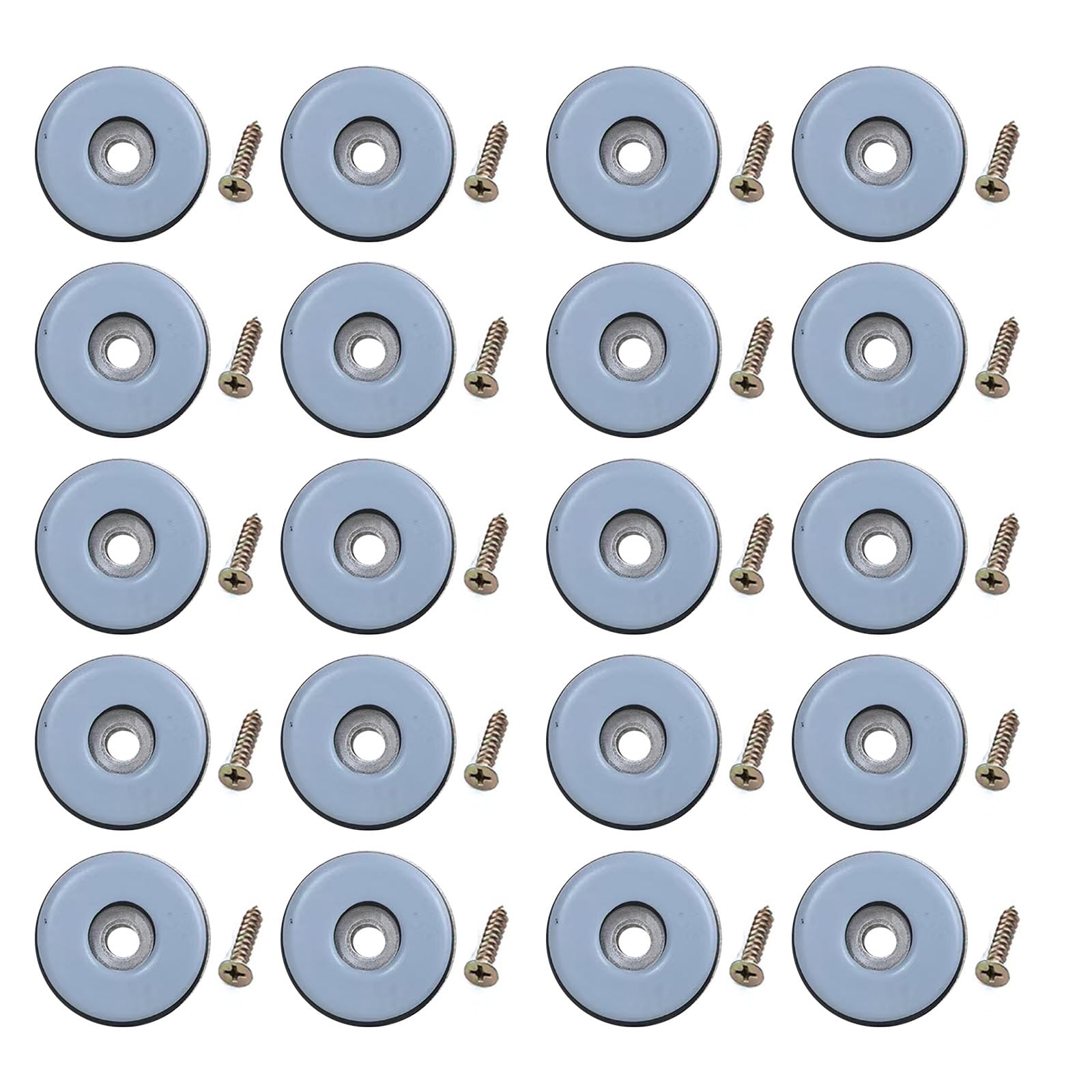 Limtula Circular 19Mm 20Pieces Screw Attaching Sliders Furniture Leg Glides Floor Saving Wood Chair Noise Reductions Furniture Leg Sliders