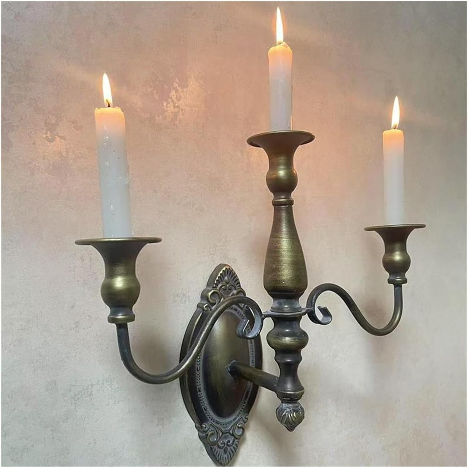 European Style Copper and Wrought Iron Candlestick wall lamp, Dining Table Background Decoration, Candle Holder, Wedding(25W342JD)
