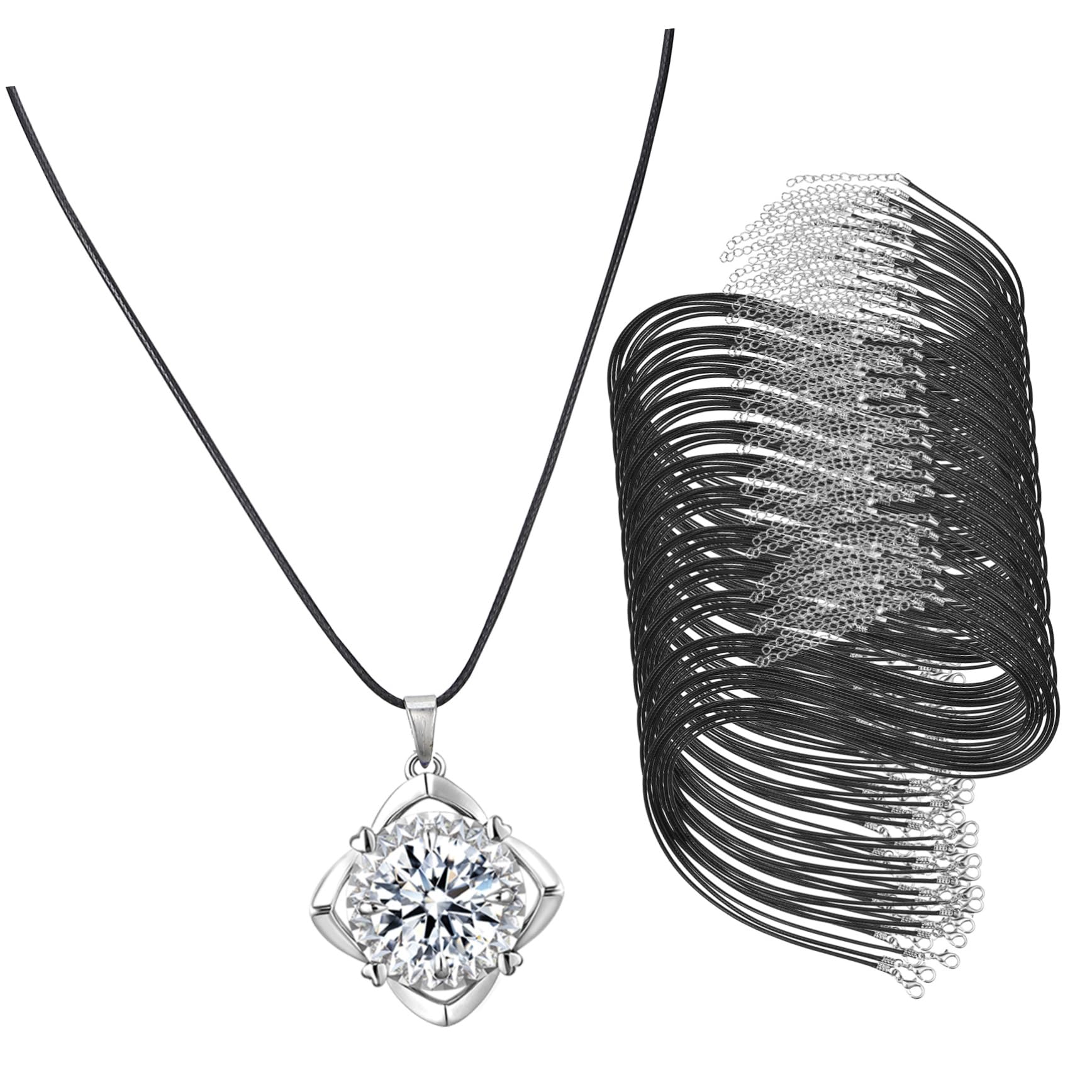 SHINEOFI 400 Pz Corda di pendente in pelle nera cordino per bracciale in filo cerato cordone per collana cerato nero Collana corda cerata nera Corda cerata morbida catene di collane