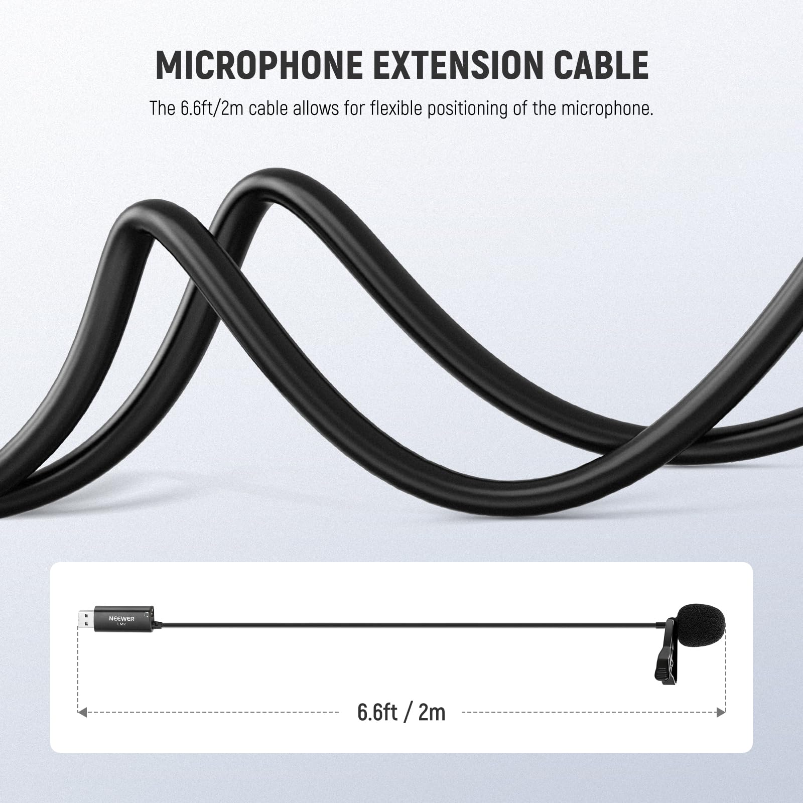 NEEWER USB Ansteckmikrofon Mini Lavalier Mikrofon mit omnidirektionaler Richtwirkung 3,5m Kabel für USB 2.0 Mac Windows PC Laptop Computer YouTube Skype Podcast, Gaming Vlog Video Konferenzen LM2