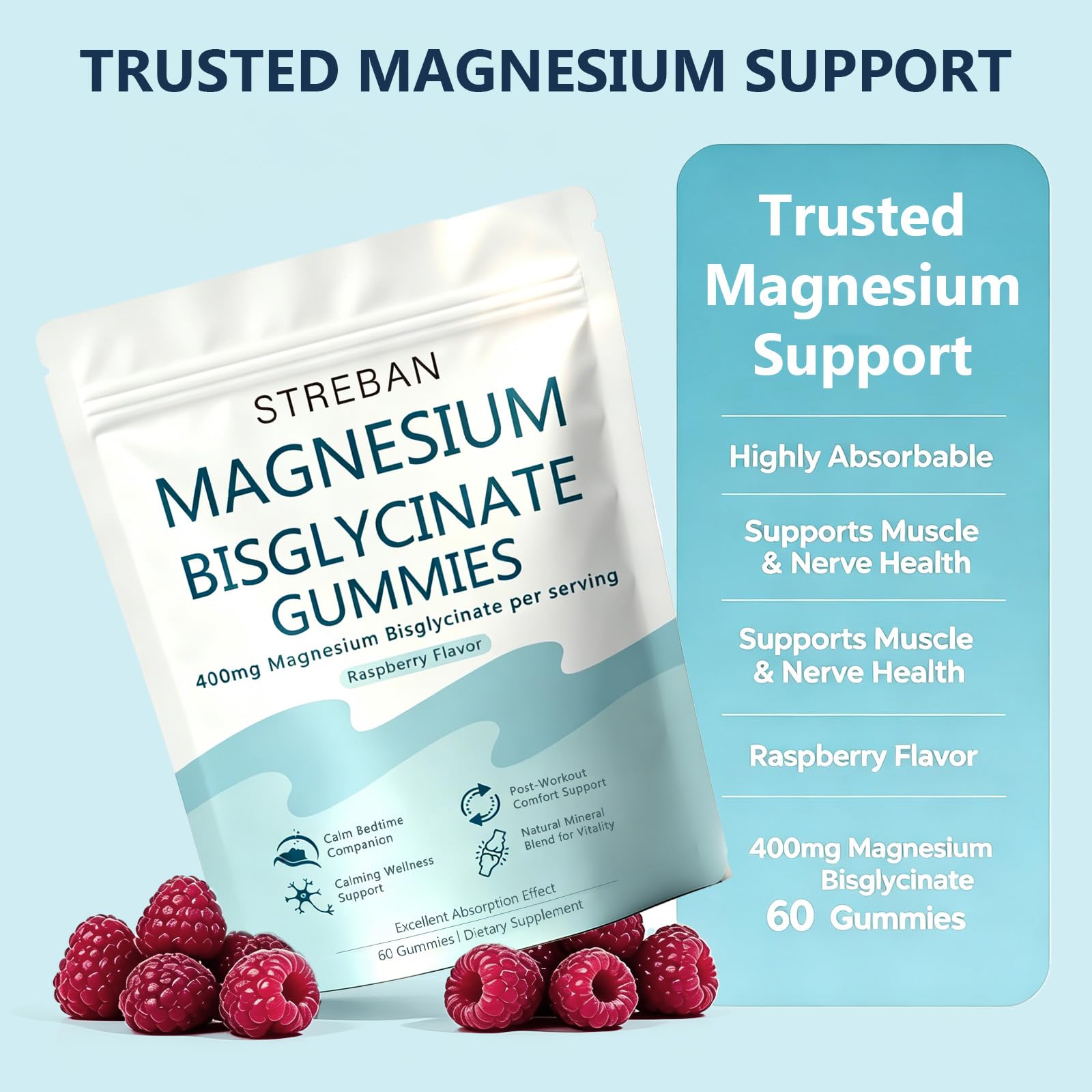 Magnesium Bisglycinate Gummies, 400mg Chelated Magnesium (1) — Amazon image 7