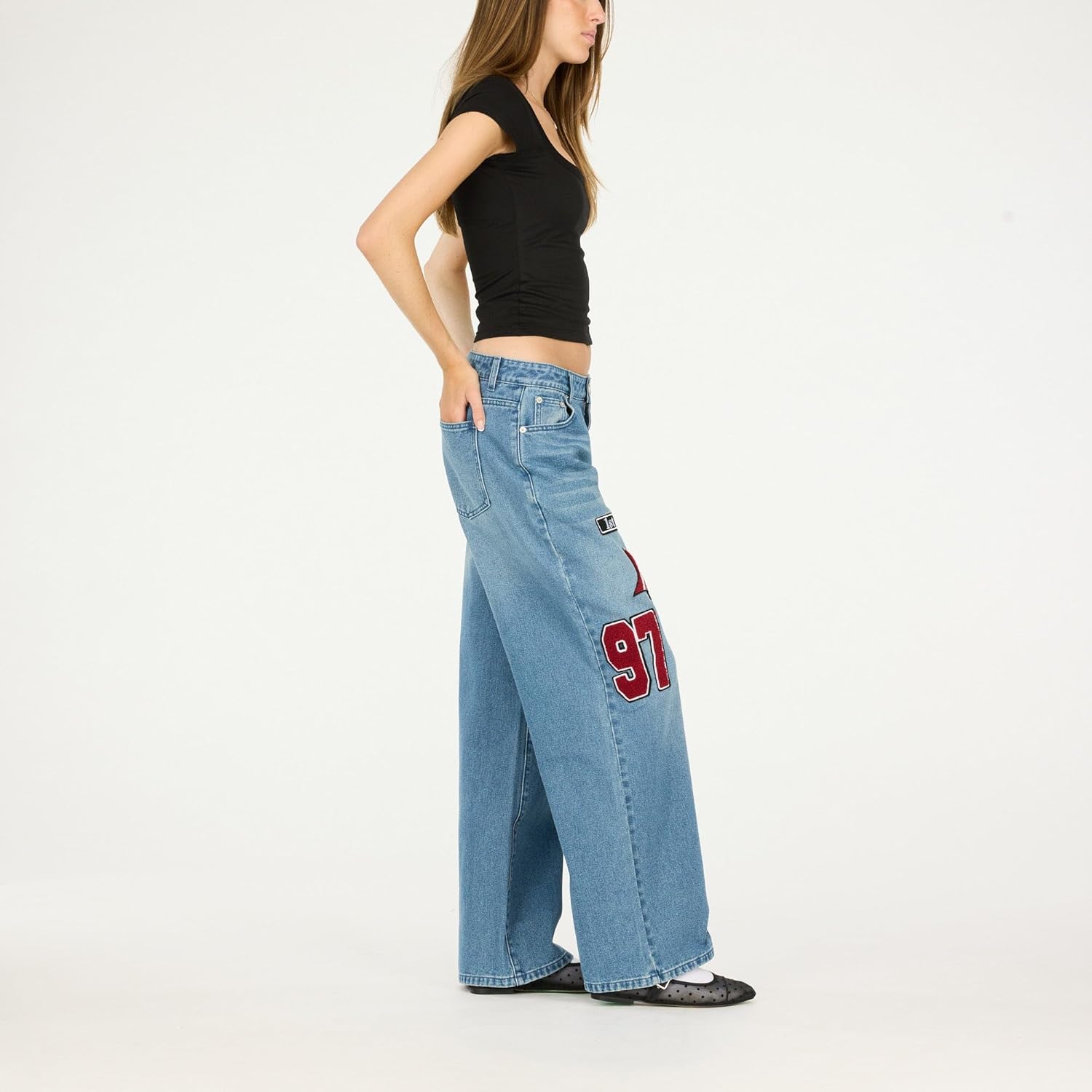 Forever 21 Women's Baby Tee T-Shirt– Short Sleeve Scoop Neck Fitted Top, Soft Stretch Polyester-Spandex Blend - Image 2