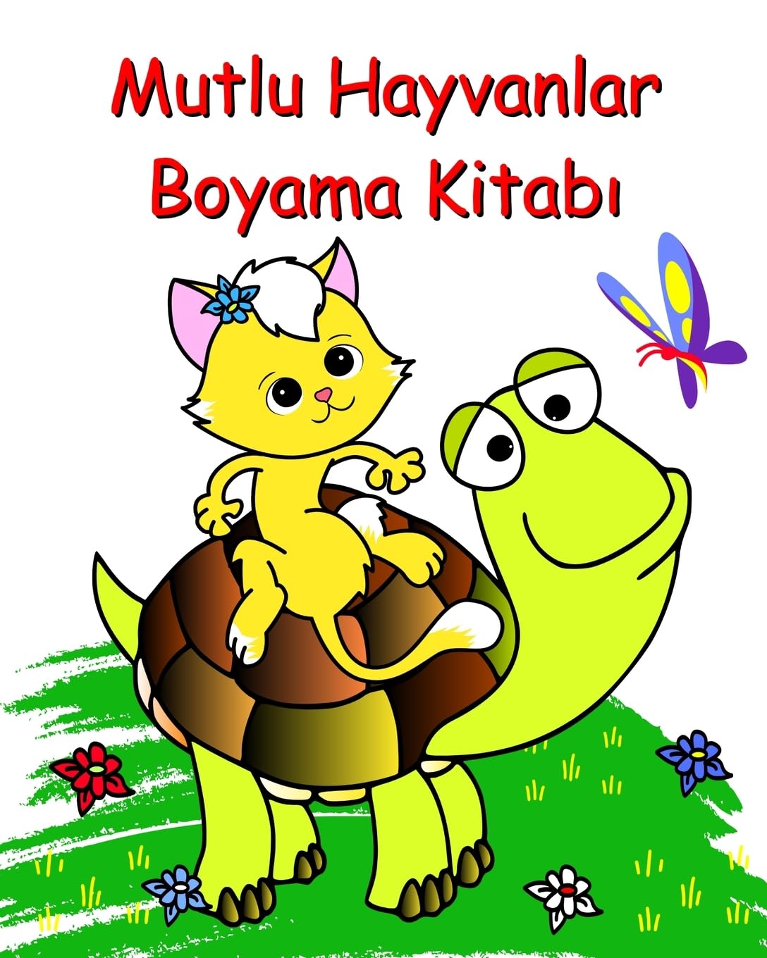 Mutlu Hayvanlar Boyama Kitabı: Çocuklar için güzel ve kolay boyama sayfaları 2+