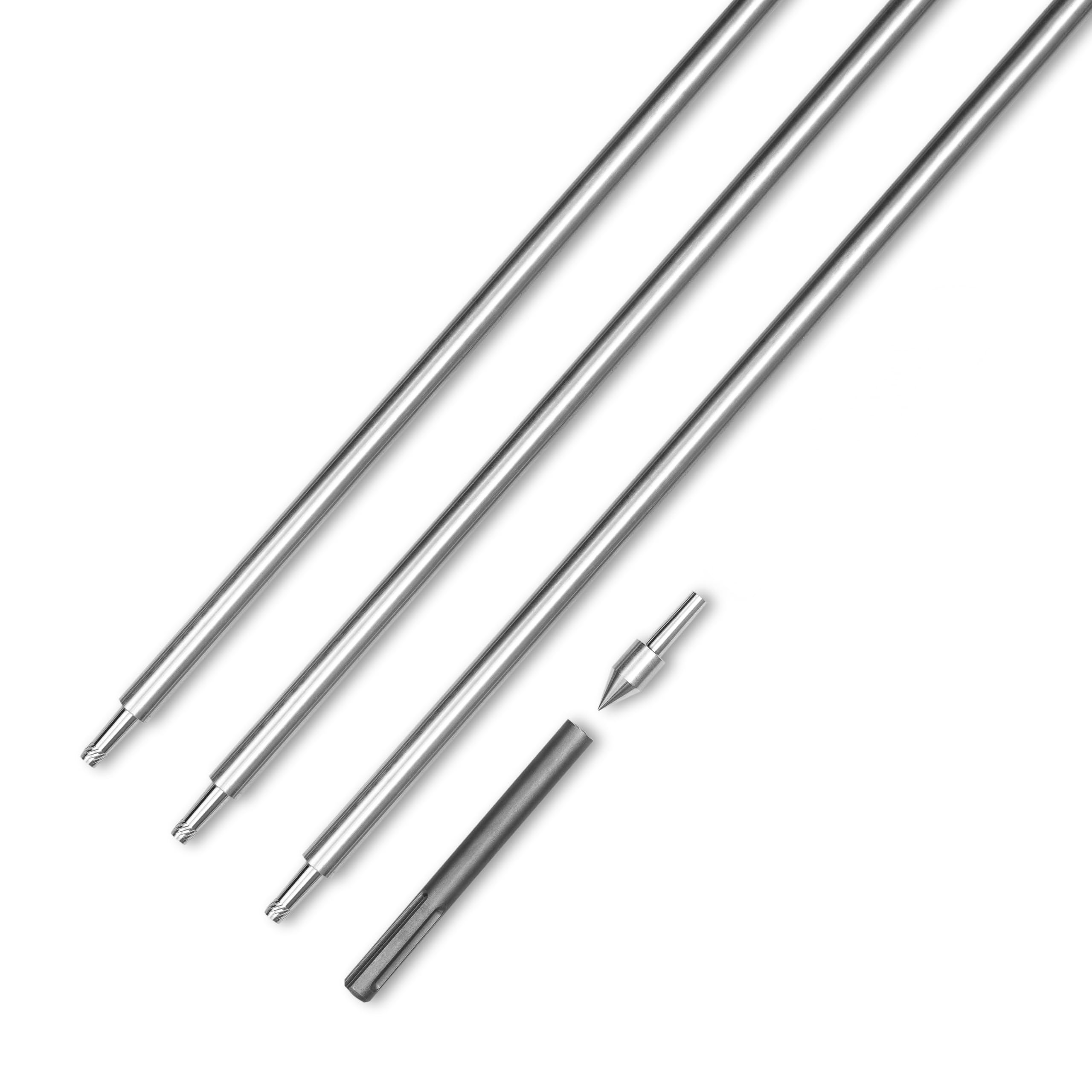 Tiefenerder Set V4A Edelstahl – Erdungsstab/Erdungsspieß mit Anschlussklemme & Schlagspitze – Basic & Profi Set mit Korrosionsschutzband, Vaseline & SDS – Blitzschutz, PV Erdung