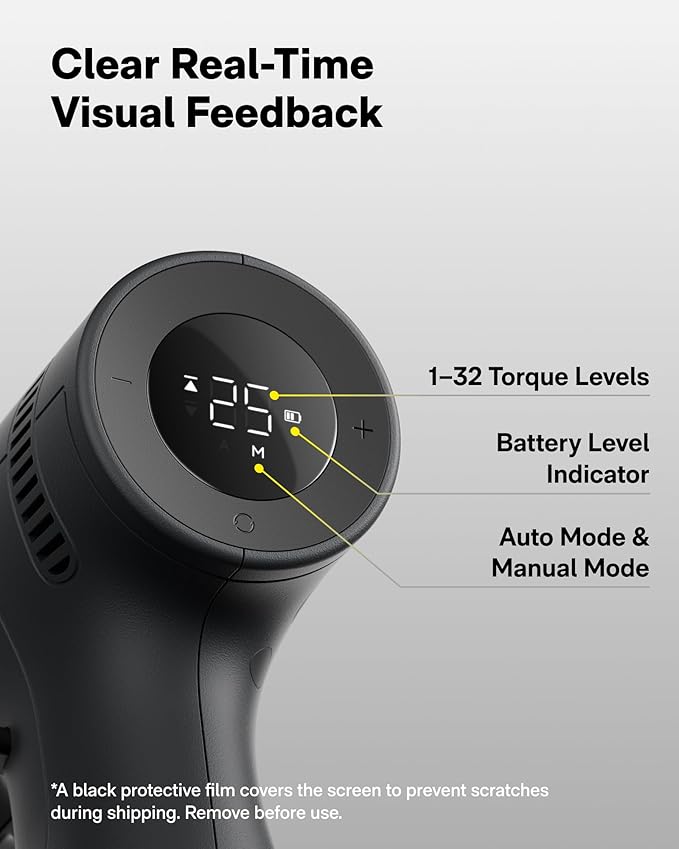 Taladro Inalámbrico HOTO 16V Sin Escobillas, 50 N·m, Pantalla LED miniatura 4