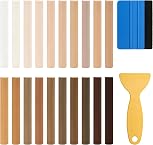 Hoedia Furniture Repair Wax Crayons Kit, 20Pcs+2 Wood Filler Stick with Scraper Tool, Wood Furniture Floor Repair Kit Upgrade Wood Scratch Remover (Oak Wood-3)
