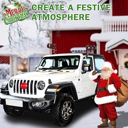 Miniatura 2 de Kit de nariz de reno de Navidad con luces LED, decoración de reno rojo con purpurina de Rudolph Red Nosed Rudolph - La mejor decoración de Navidad