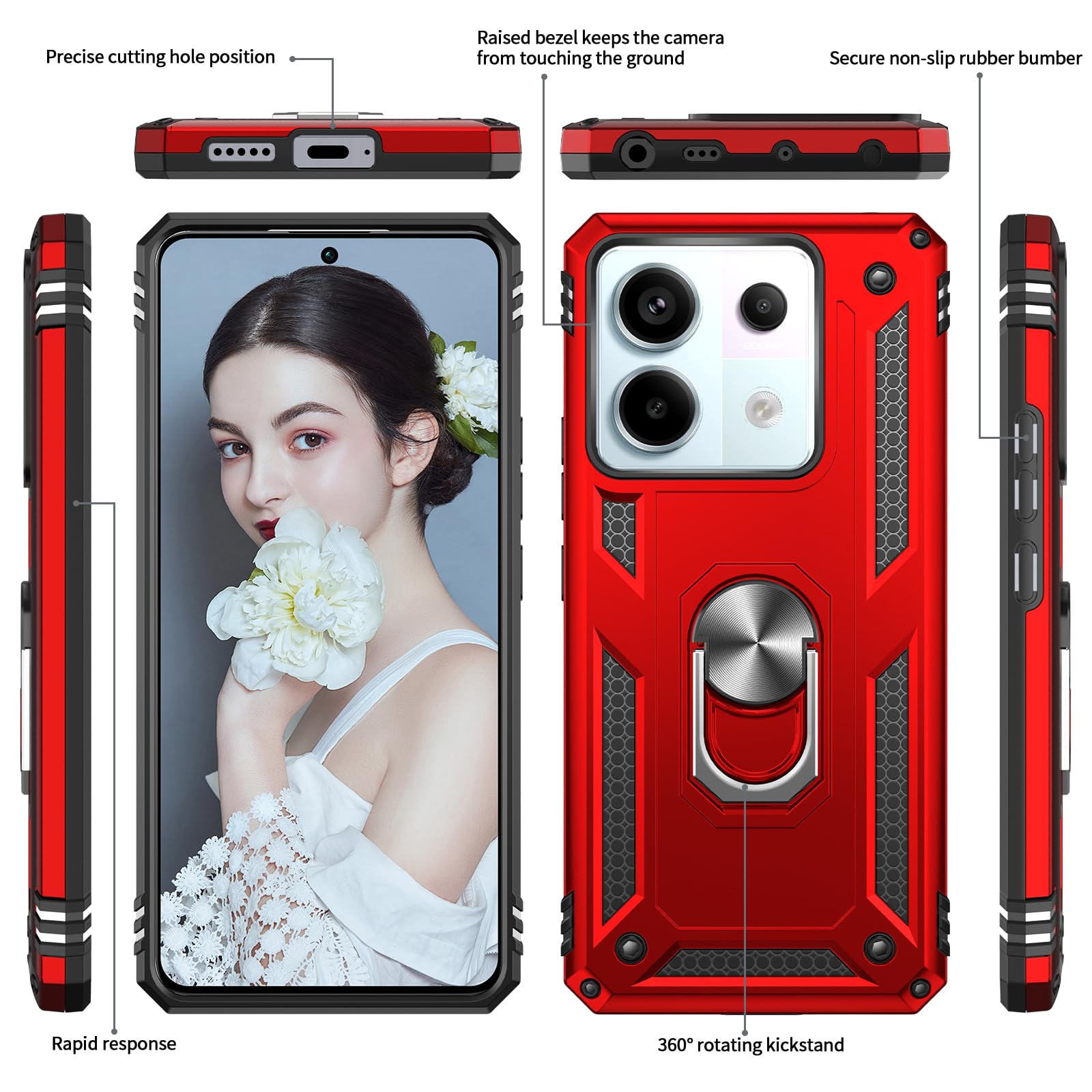 LeYi Handyhülle Für Xiaomi Redmi Note 13 Pro 5G – Mit Kameraschieber & 2x Glasfolie