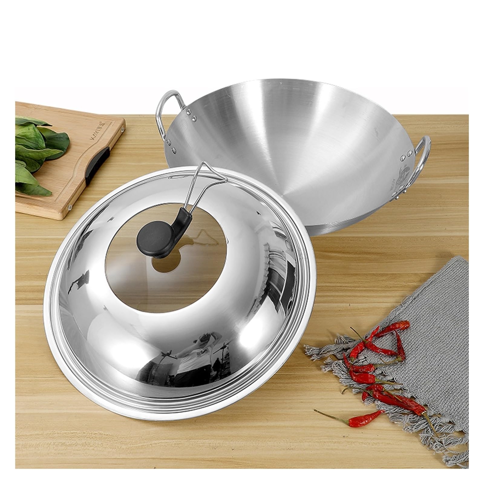 Tapa Sarten Universal Tapa de olla con mango, tapa de utensilios de cocina de repuesto, cubierta de Wok de acero inoxidable, sartenes, tapa de ollas for restaurante en casa, 1 ud. Tapa de Cacerola(28)