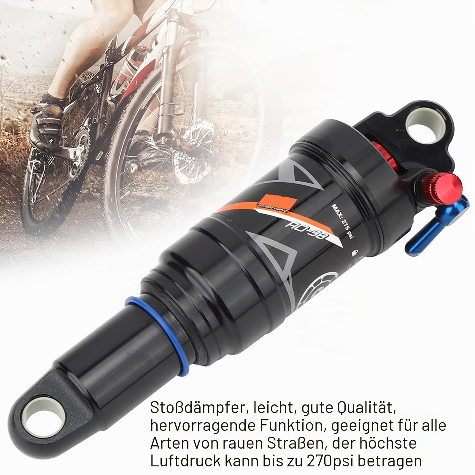 Fahrrad-Stoßdämpfer hinten ， Mountainbike-Luftdruck-Stoßdämpfer MTB Soft-Heckrahmen Heck Springback Stoßdämpfer Fahrradzubehör