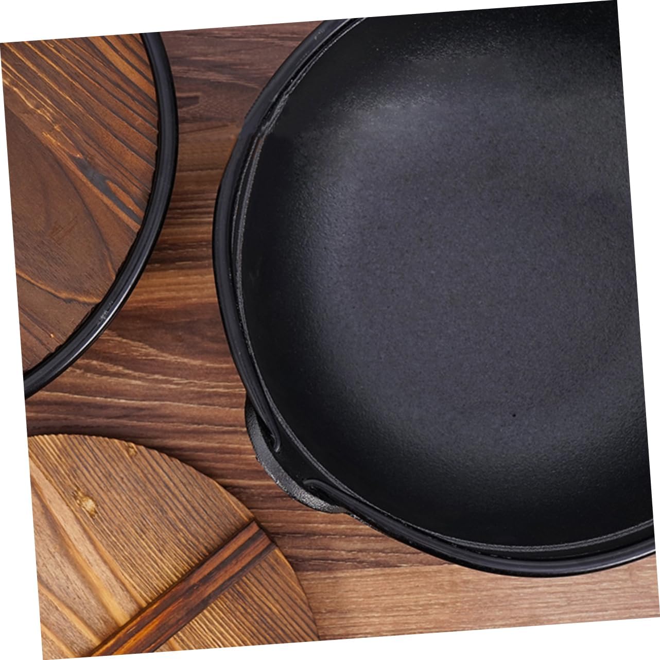 VICASKY 1set Outdoor Cast Soup Pot for Camping Cooking Non-stick Heavy-duty Cookware for Stewing and Boiling for Outdoor Cooking and Picnics