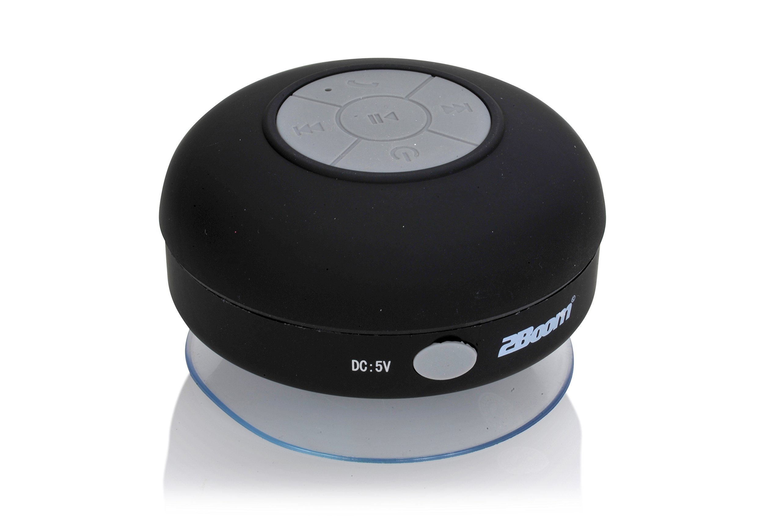 2BOOM Aqua Jam Portable Bluetooth Wireless Water Resistant Shower Speaker with Suction Cup Black