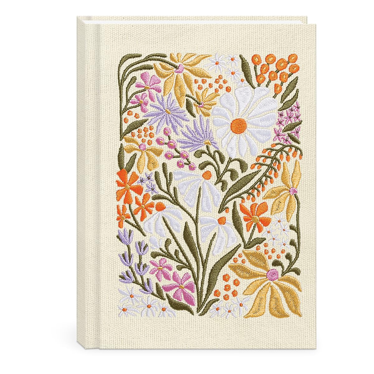 Lady Jayne embroidered canvas journal with wildflower design