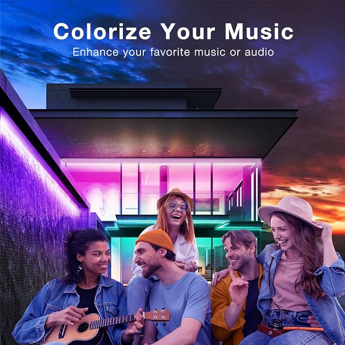 DAYBETTER Outdoor Led Strip Lights Waterproof, Smart LED Lights Work with Alexa and Google Assistant