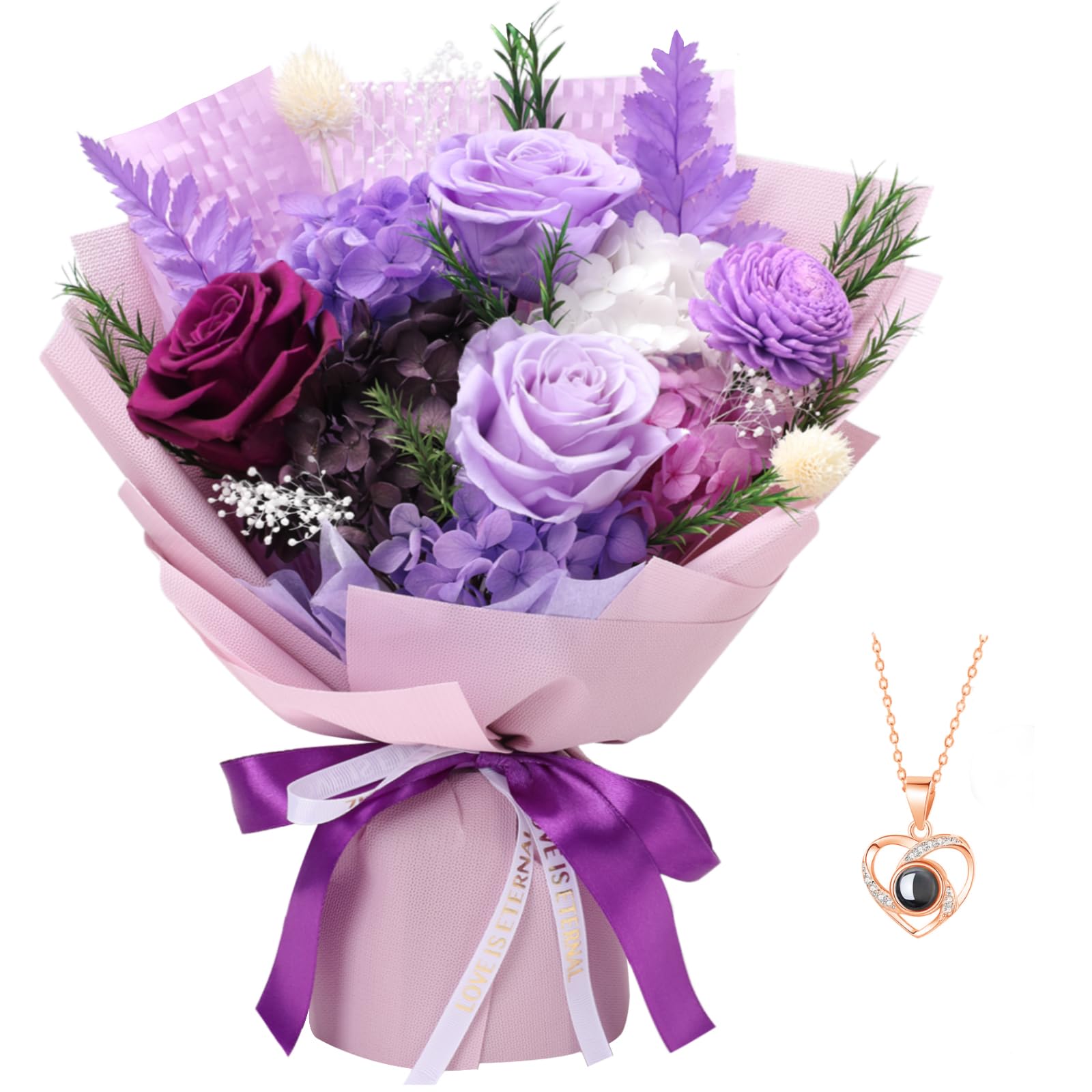 Casaido Preserved Flowers with Necklace