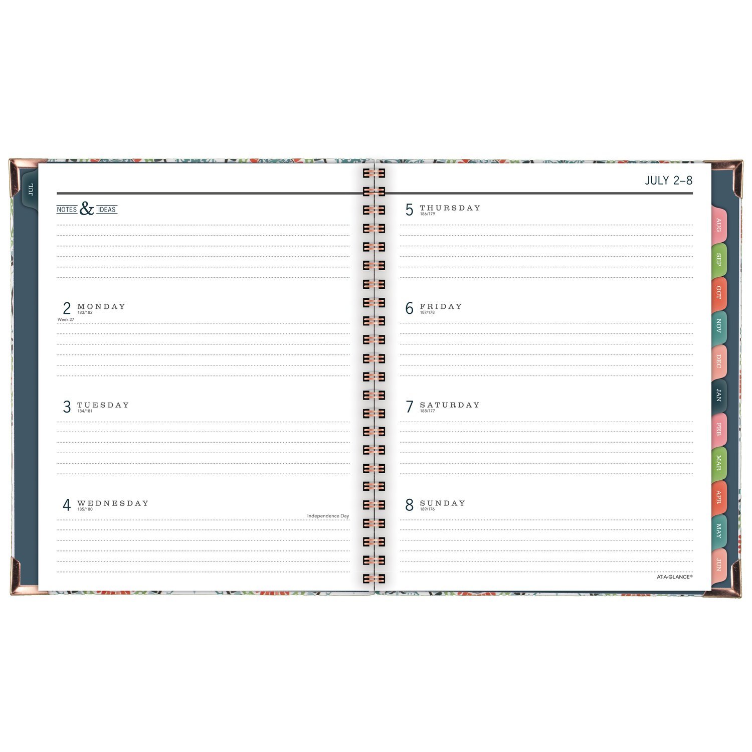 Einen Blick Akademischer Wochen/Monatsplaner, Juli 2018 – Juni 2019, 6–7/20,3 cm X 8–3/10,2 cm Hardcover, Badge Tile (6124t-805 a)