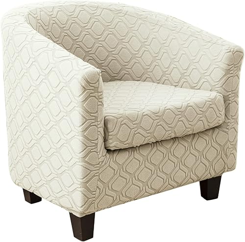 NILUOH Funda para silla de club, 2 piezas, de tela jacquard, elástica, para silla de bañera, fundas redondas antideslizantes para sillón con parte