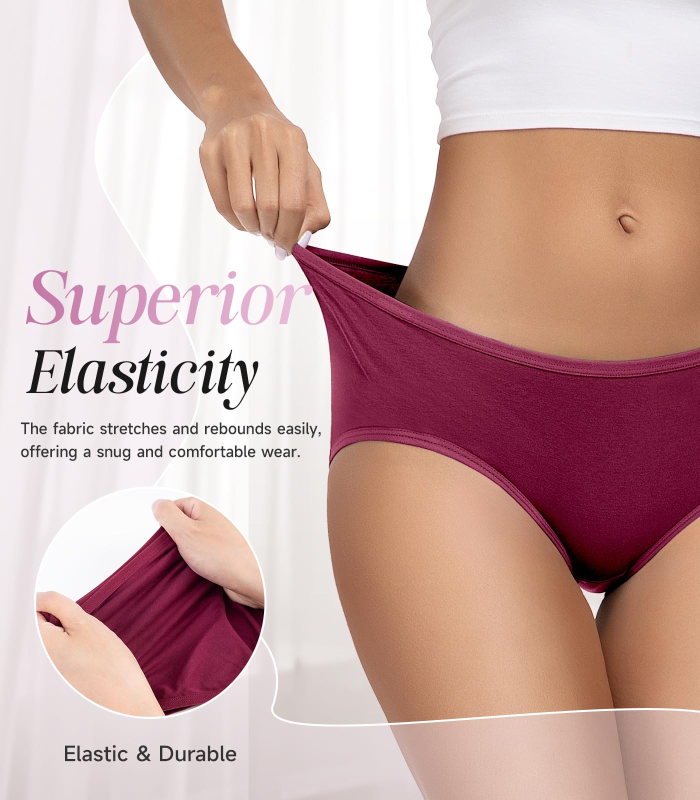 TANSTC Mutande Culotte Donna Cotone, Slip Donna in Cotone - Confezione da 6 Slip Hipster, Vita Bassa Ed Elasticizzati, Traspiranti