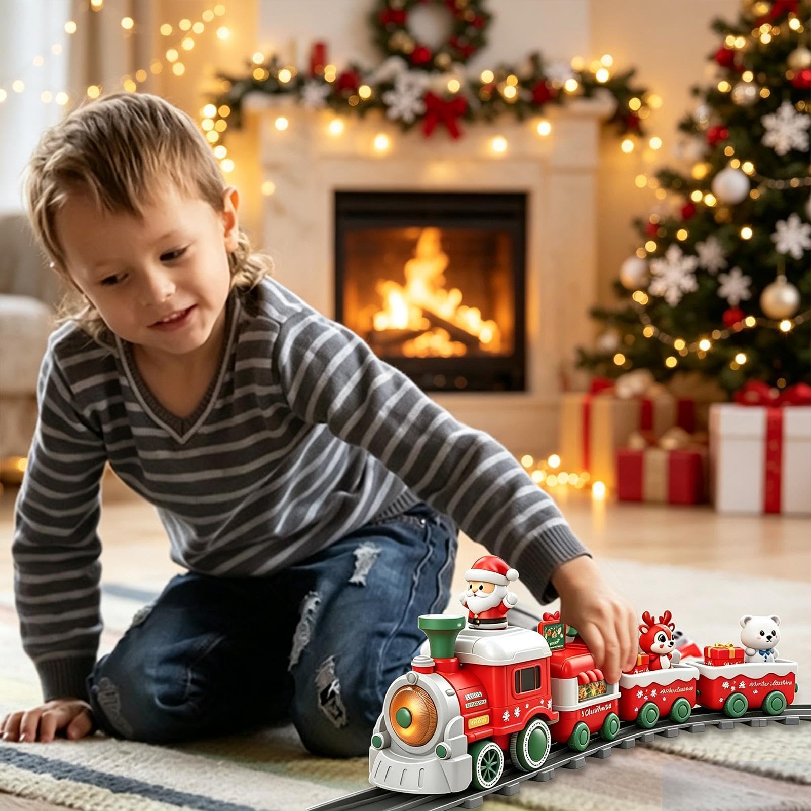 Generico Trenino Giocattolo di Natale Locomotiva Natalizia con e Suoni