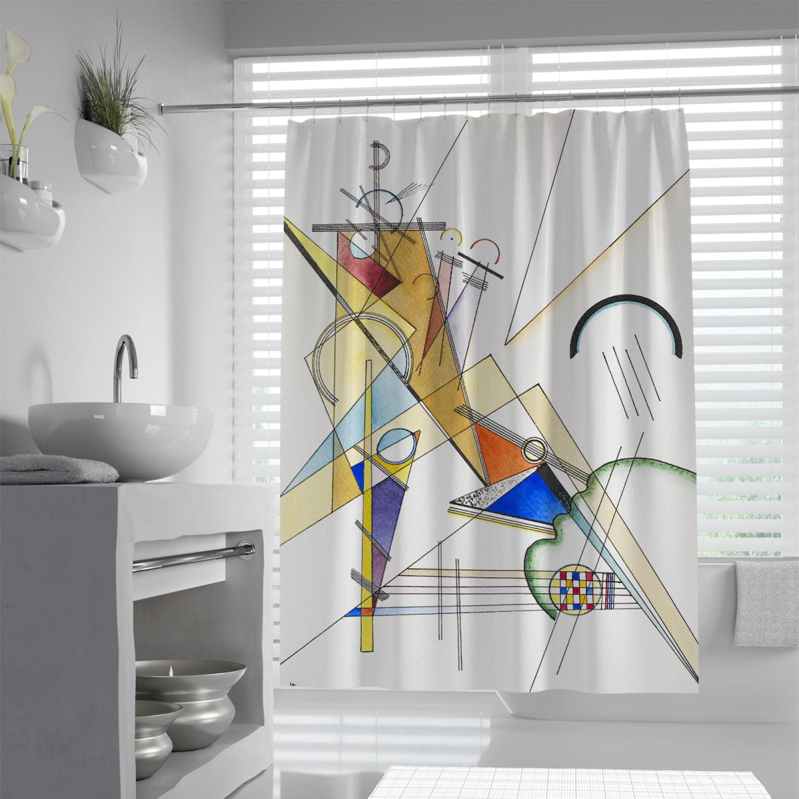 Kolorowa linia zasłona prysznicowa boho zasłony prysznicowe z 12 haczykami biała zasłona do wanny prosty design zasłona do łazienki dekoracja 200 szer. x 200 dł