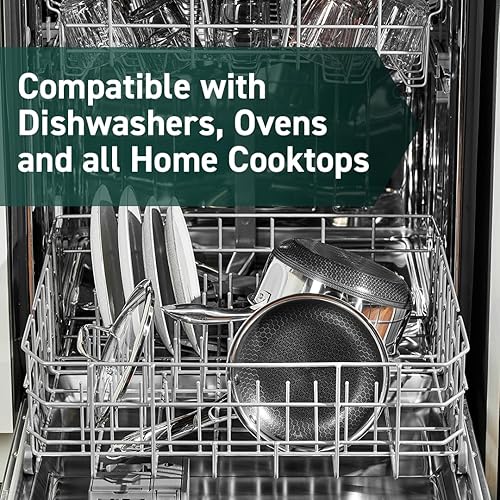 Miniatura 5 de HexClad Hybrid - Juego de utensilios de cocina antiadherentes de 2 piezas, sartén de 8 pulgadas y sartén de plancha de 12 pulgadas