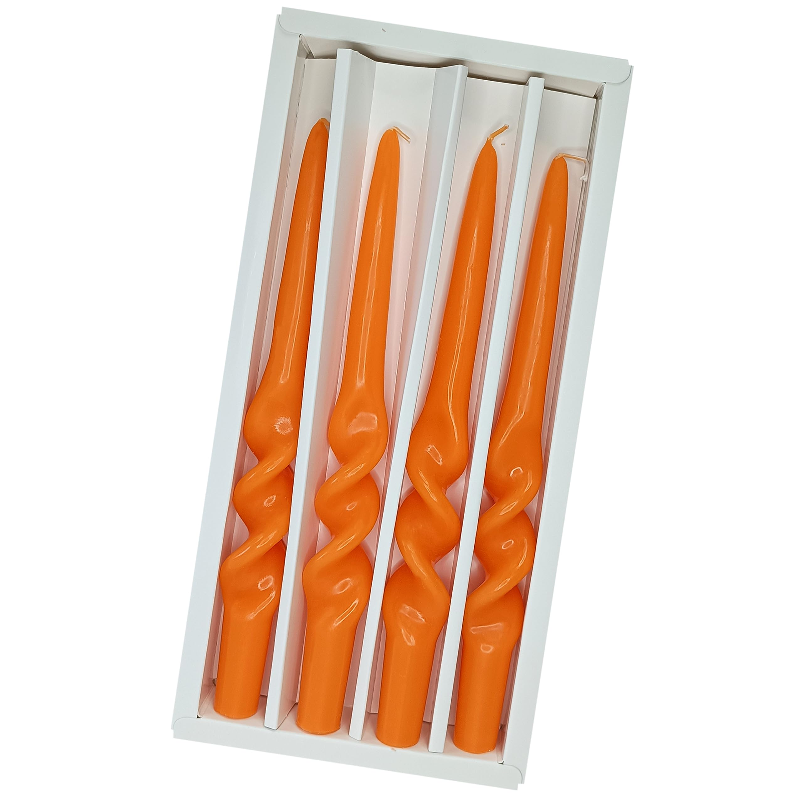 Orange Candlesticks Spiral Taper Candles Twisted Candles Unscented Candle Stick Smokeless Candle for Home Decor Relaxation All Occasions